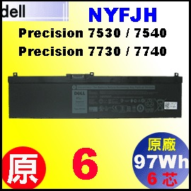 原廠 NYFJH【Precision 7730 = 97Wh】Dell Precision 7530 7540 7730 7740 大電池