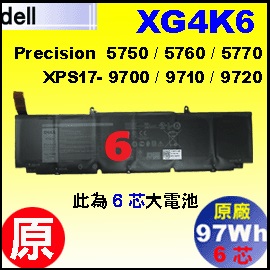  t XG4K6i XPS15 9560 = 56WhjDell XPS17  9700 9710 / Precision 5750 5760 qi6j