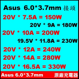 6037mm awi150W / 180W / 200W / 230W /240W /280WjAsus 6.0 * 3.7mm Yw 