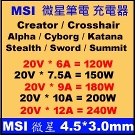 �p���Y�a�w���Y�i��t MSI �������j120W 150W 180W 200W 240W