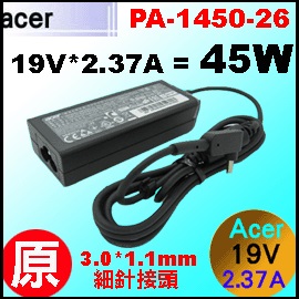 ��t�iacer 45W �������j19V * 2.37A  , 3.0/1.1mm ���Y