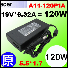 ti120W Acer jAcer 19V * 6.32A, 5.5/1.7mm iPA-1211-16j