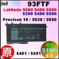 原廠 93FTF【 Latitude 5280 = 51Wh】Dell Latitude 5280 5290 5480 5580 5590 電池【3芯】