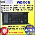 原廠 WDX0R【 WDX0R = 42Wh】Dell  Latitude13 3379 3390 3480 / Vostro14-5468  電池【3芯】