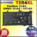 原廠 TE04XL【 Pavilion15-AC = 63.3Wh 】HP Pavilion 15-BC / Omen15-AX電池